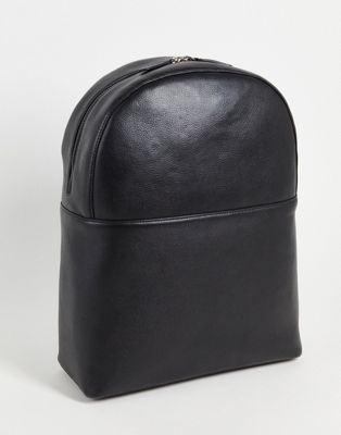 ASOS DESIGN leather back pack in black