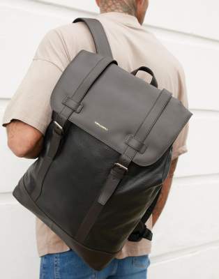 asos mens leather backpack