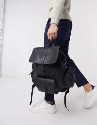 asos leather backpack