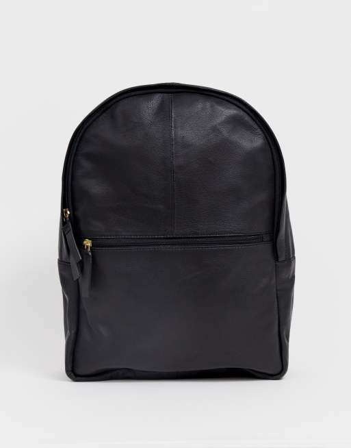 Asos black leather clearance backpack