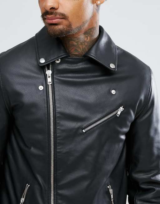 Leather jacket clearance asos mens