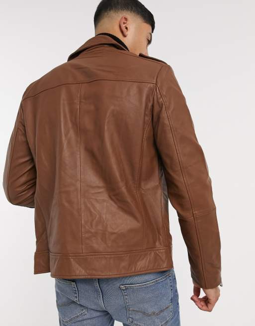 Asos tan hot sale leather jacket