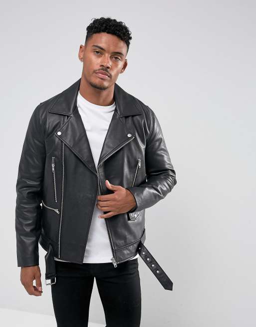 Asos mens biker on sale jacket