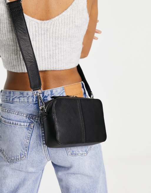 ASOS DESIGN LEATHER camera cross body bag