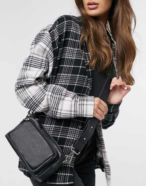 ASOS Design Leather Cross-body Camera Bag in Black