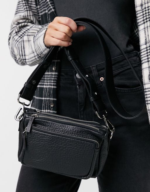 ASOS Design Leather Cross-body Camera Bag in Black