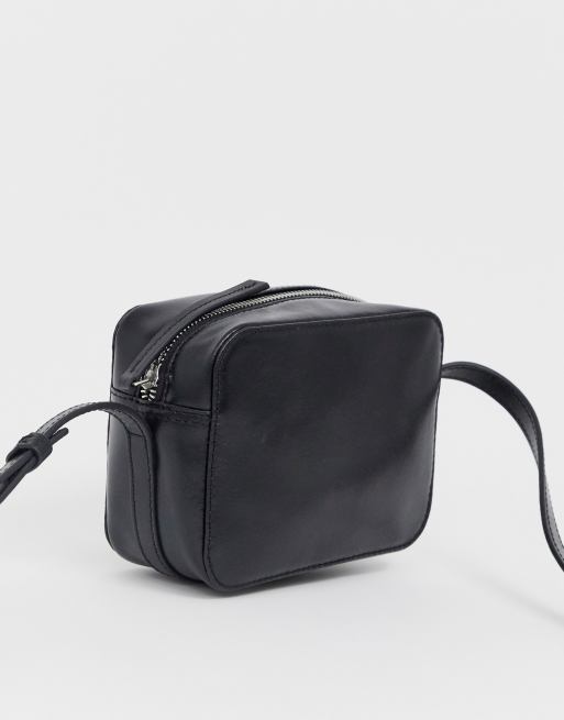 ASOS Design Leather Cross-body Camera Bag in Black