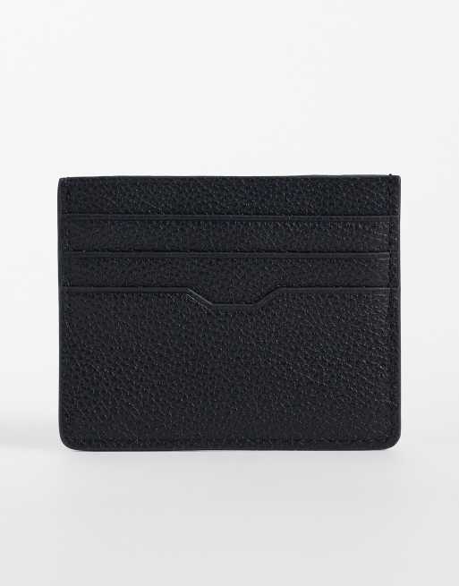 ASOS DESIGN leather cardholder in black, 2 of 3