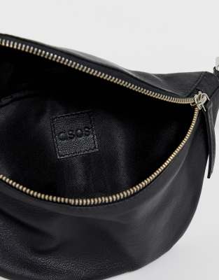 bum bag leather black