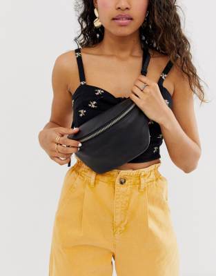 asos leather bum bag