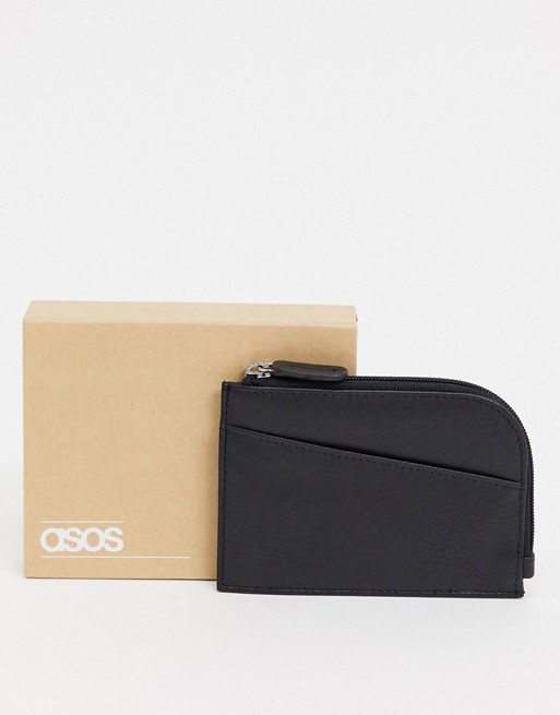 ASOS DESIGN leather coin wallet with zip