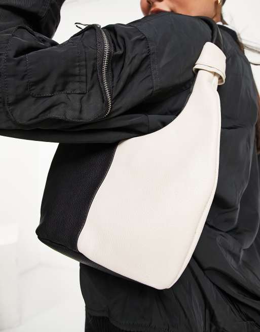 ASOS DESIGN leather colourblock shoulder bag 