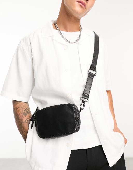 ASOS DESIGN LEATHER camera cross body bag