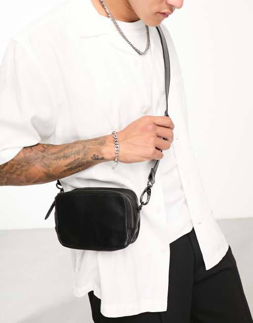 ASOS DESIGN LEATHER camera cross body bag