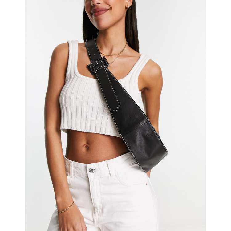 Asos leather cross body bag sale