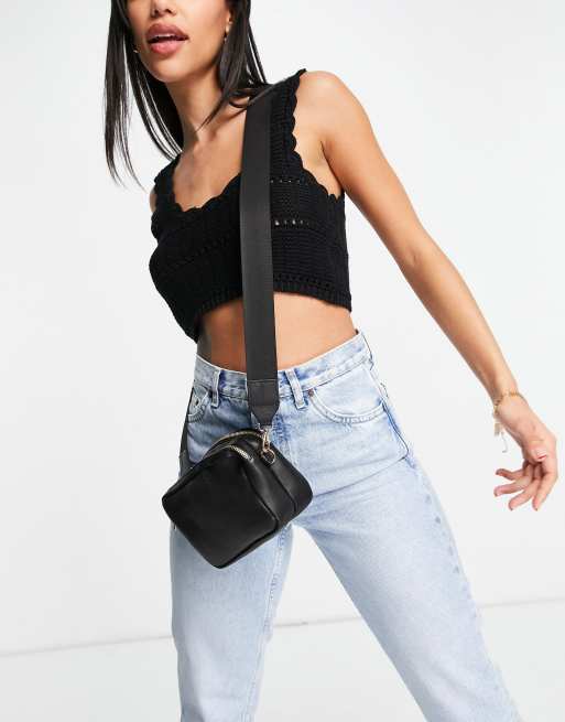 ASOS Design Leather Cross-body Camera Bag in Black