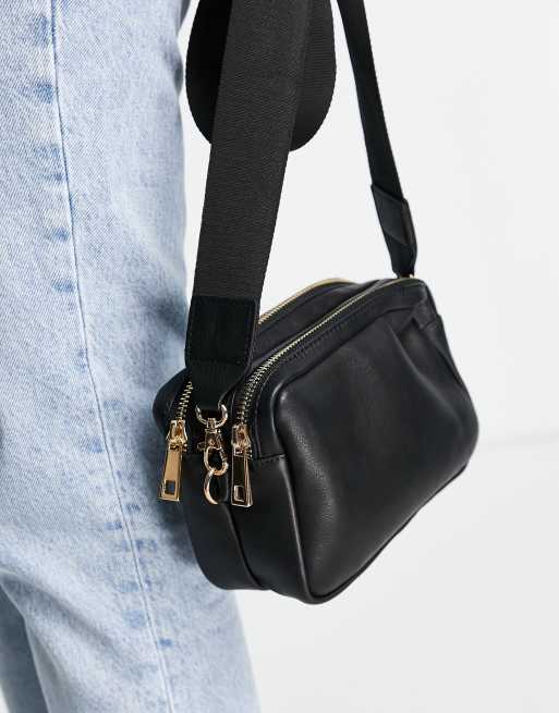 ASOS Design Leather Cross-body Camera Bag in Black