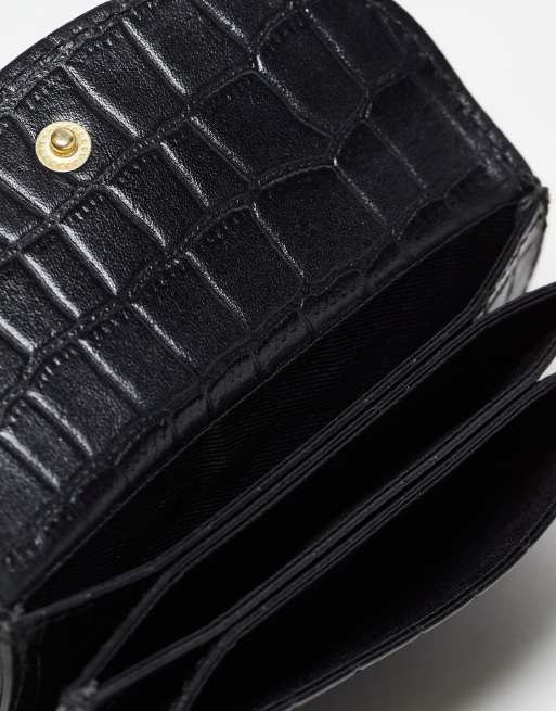 Card Holder Embossed Croco Black