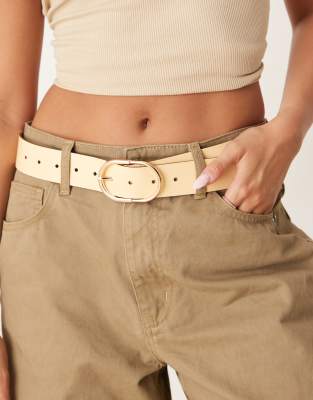 Asos Design Leather Fine Tubular Buckle Waist And Hip Jeans Belt