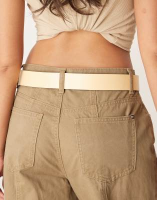 Asos Design Leather Fine Tubular Buckle Waist And Hip Jeans Belt