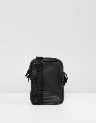 black leather flight bag