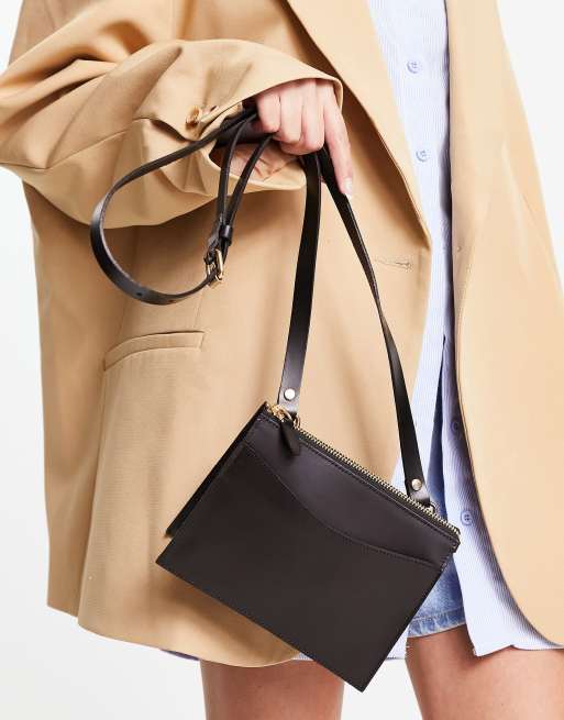 Crossbody leather bag with best sale removable strap