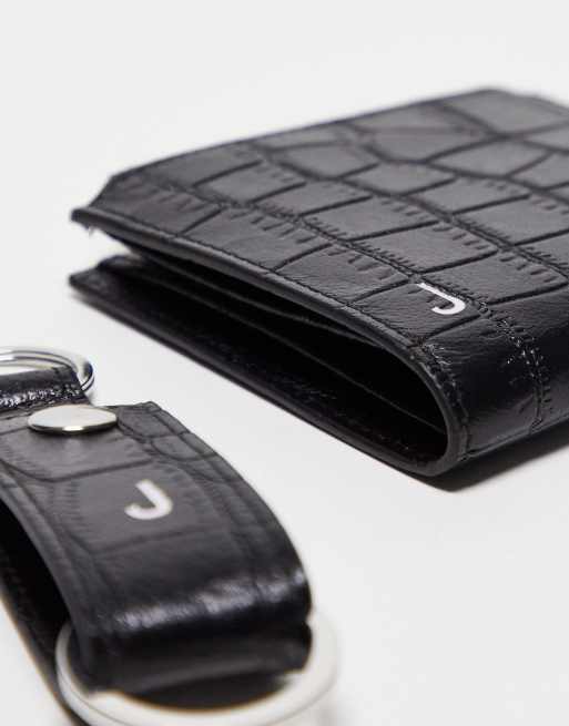 Black Leathers Key Ring Folder Wallet For Men