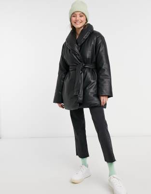 puffer wrap coat