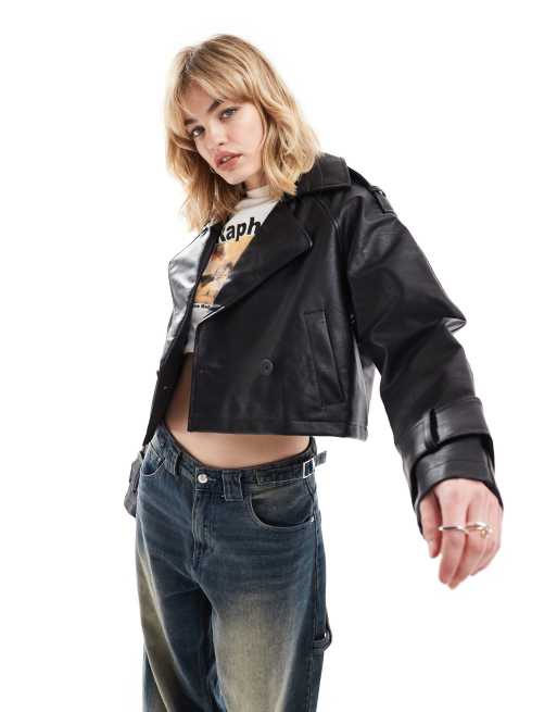 Asos leather look jacket best sale