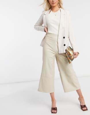 cream leather trousers