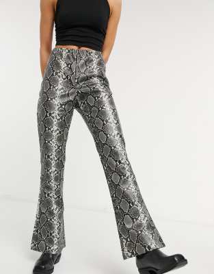 ASOS DESIGN leather look flare trouser