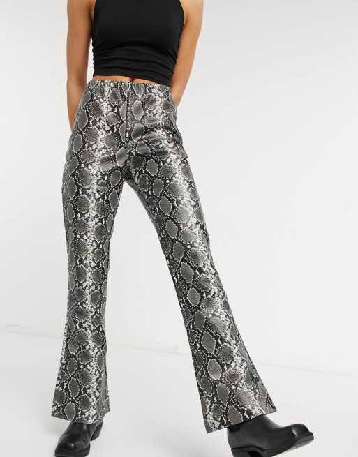 Snake print sale flare trousers