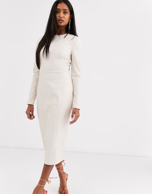 White midi cheap pencil dress