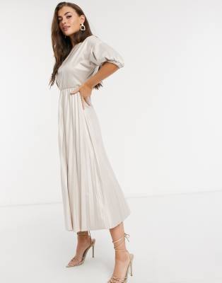 asos cream leather dress