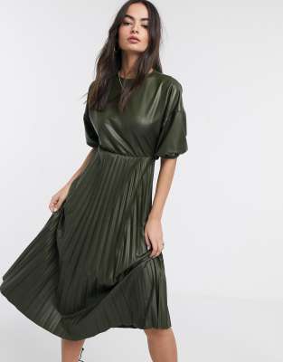 asos midi pleated dress