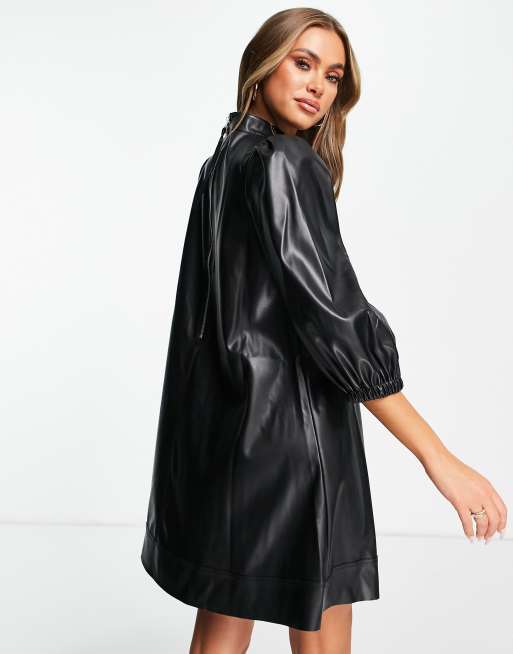 ASOS DESIGN leather look suit in black