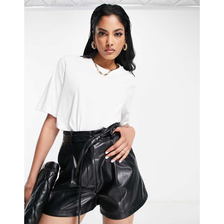 Asos leather shorts sale