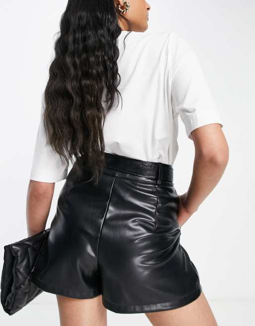 Asos leather shorts sale