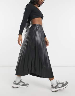 asos black pleated skirt