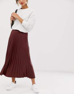 asos pleated midi skirt