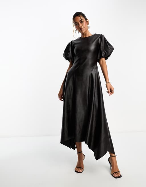 Asos faux leather outlet dress