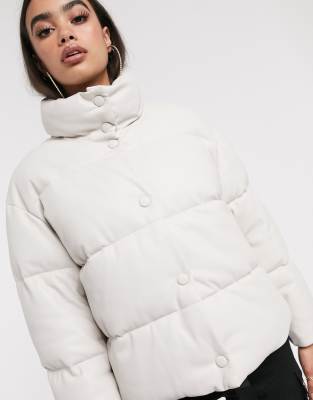 white puffer coat with hood