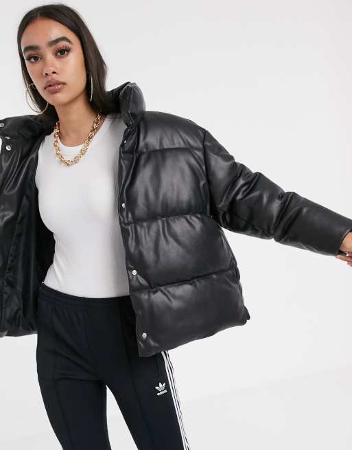 Womens Leather Puffer Jackets