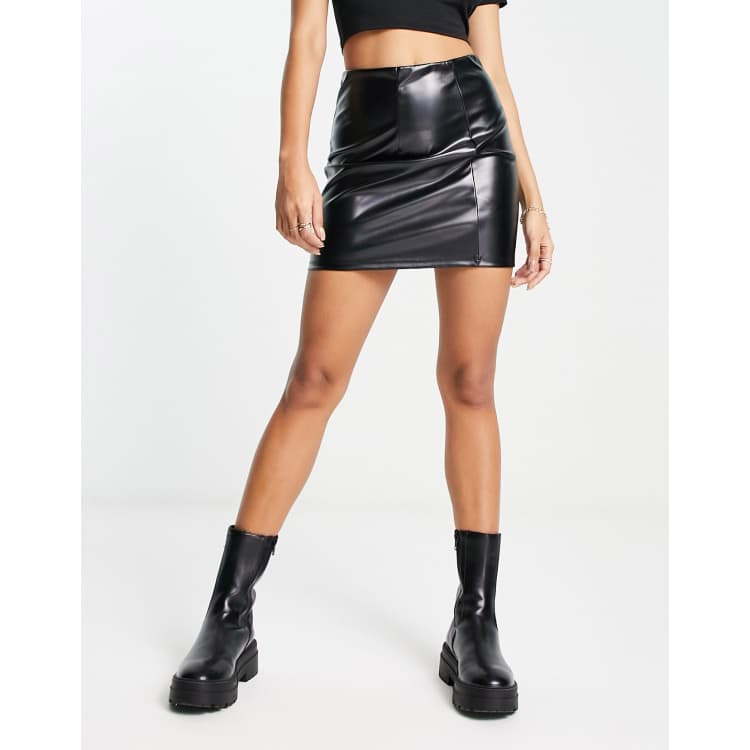 Leather mini cheap skirt asos