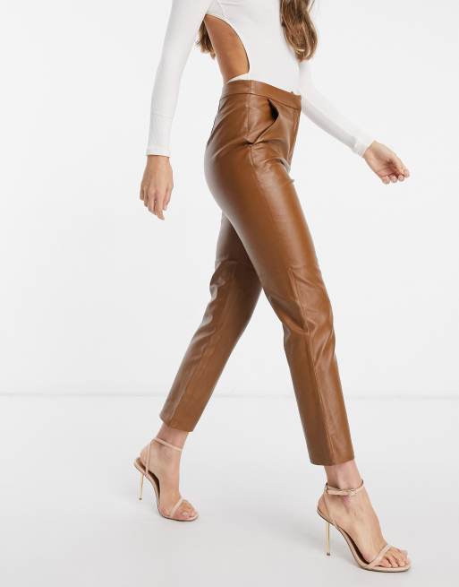 Tan deals leather trousers