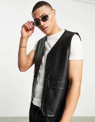 Soul Star utility gilet jacket in black, ASOS