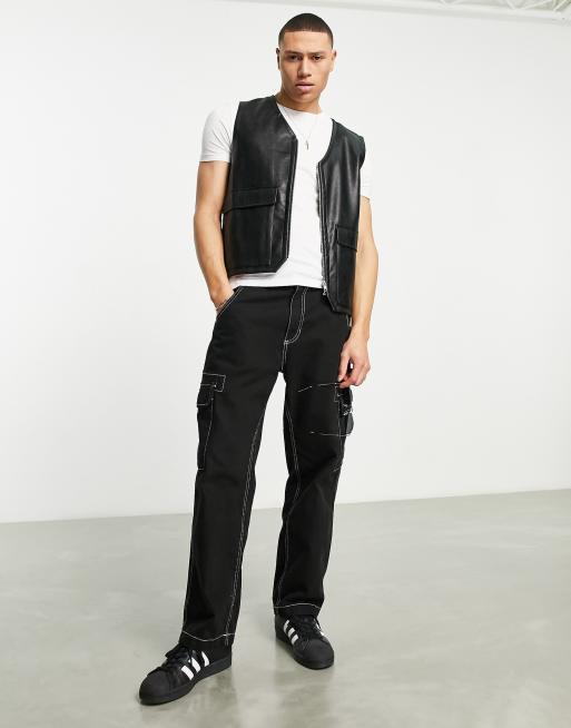 ASOS DESIGN vinyl vest in black