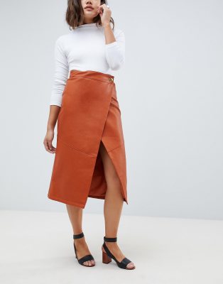 asos leather skirts