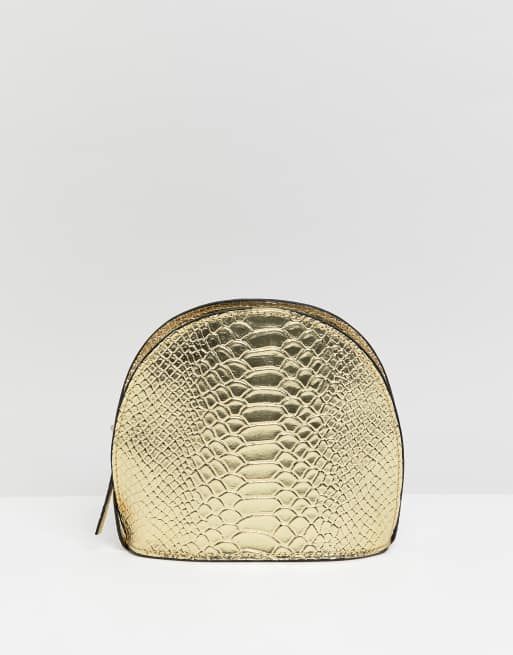 asos black croc shoulder bag