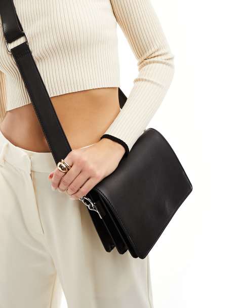 Clear Crossbody Belt Bag With Faux Leather Trim - One Main Body